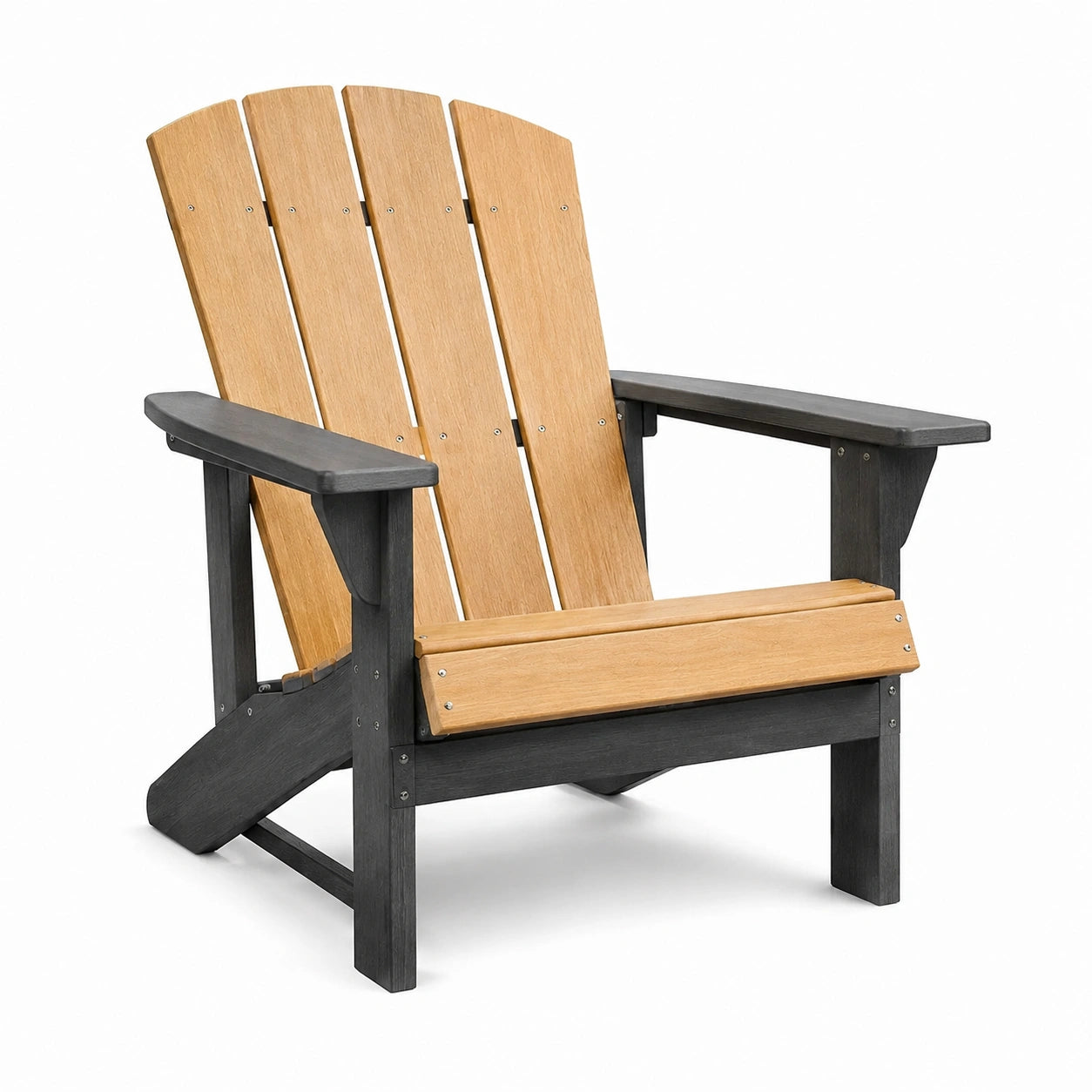 Sedia Adirondack in legno teak e plastica HDPE nero