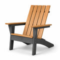 Sedia Adirondack in legno di quercia e composito, naturale e nero