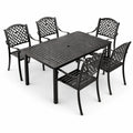 Set da pranzo in alluminio nero da esterno 6 pezzi