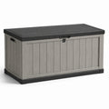Baule da giardino in plastica grigio e nero