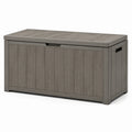 Baule da giardino in resina grigio 117x45x57cm