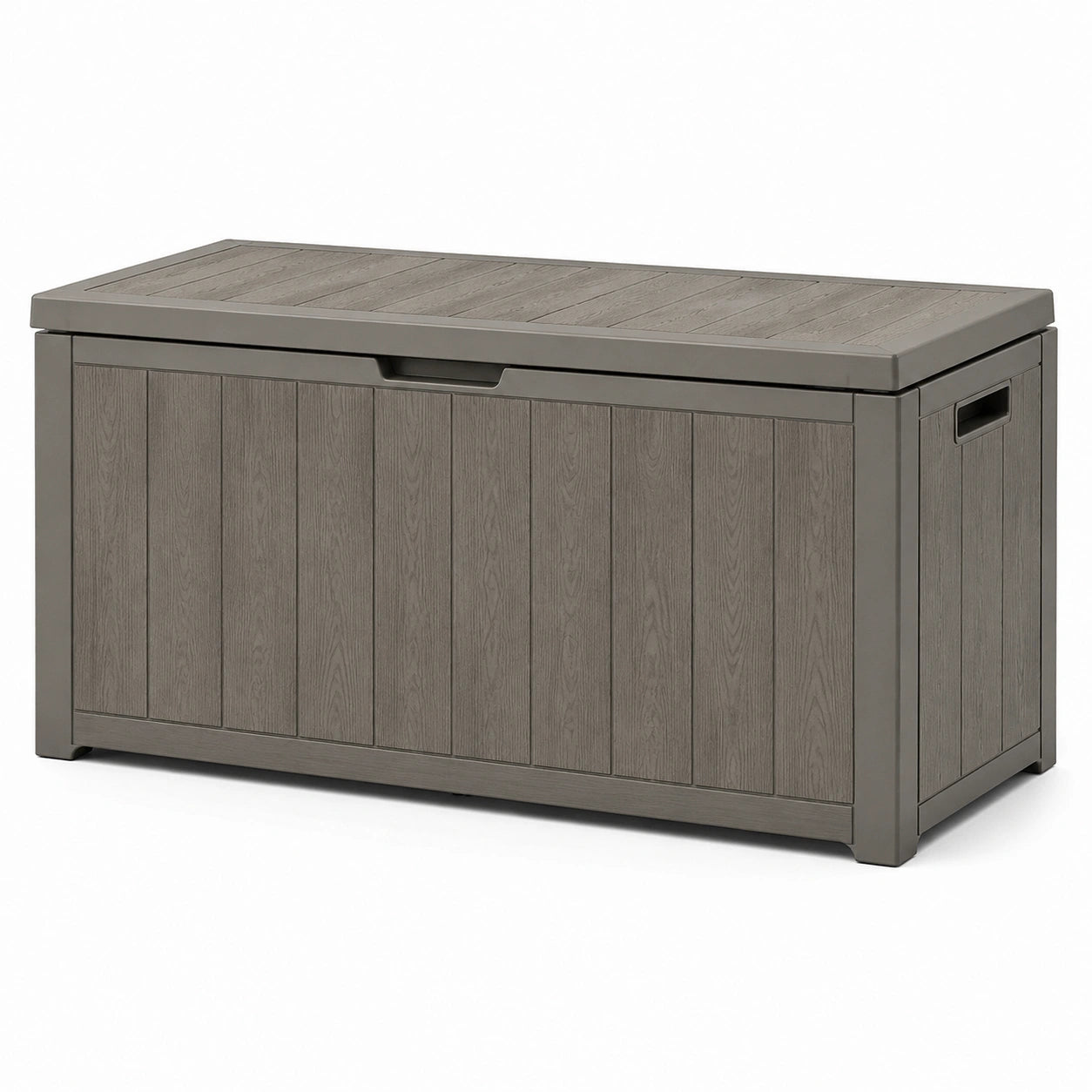 Baule da giardino in resina grigio 117x45x57cm