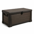 Baule da giardino in plastica marrone 117x45x57 cm