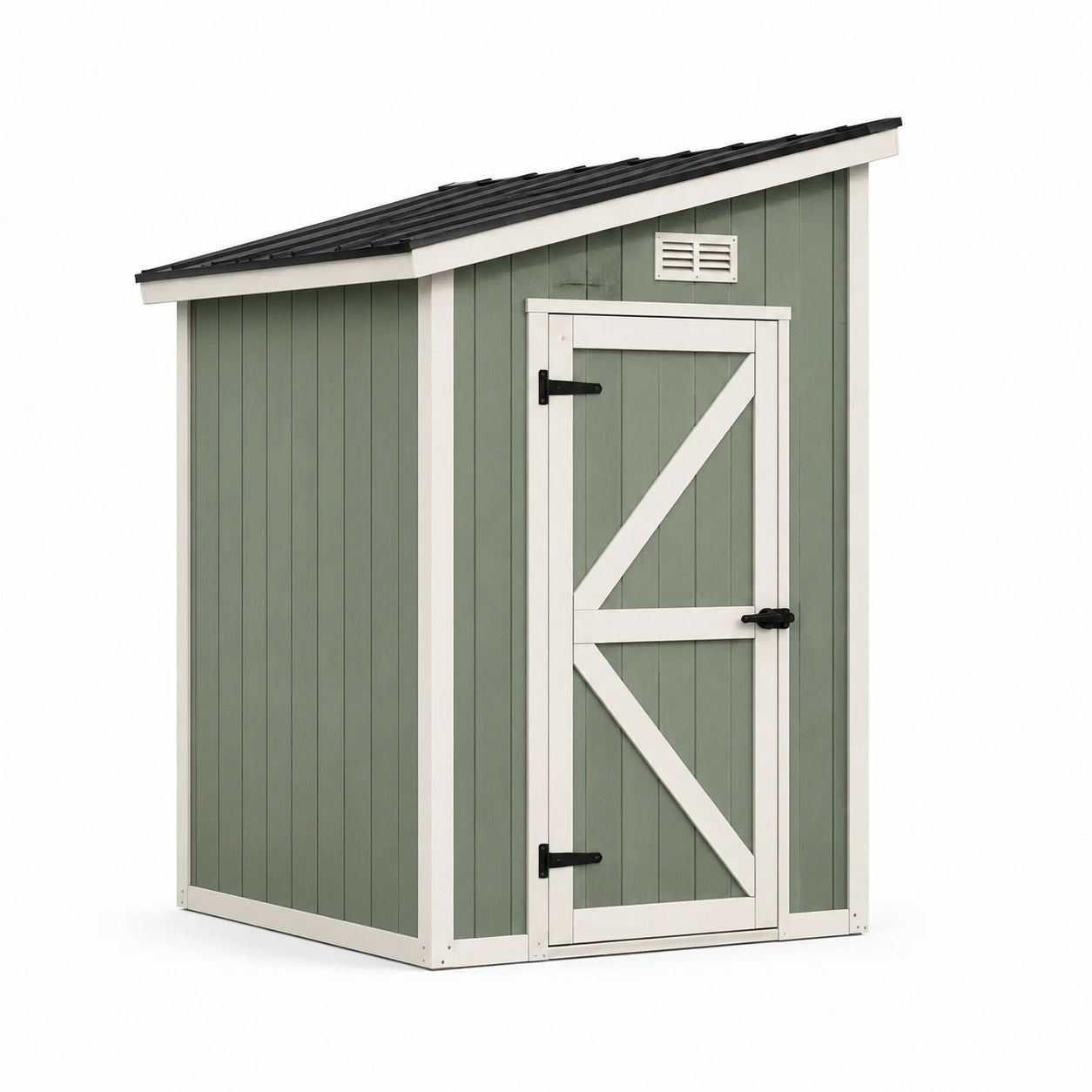 Casetta da giardino in legno e metallo 200x150x210 cm verde