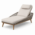 Lettino prendisole in legno e corda sintetica beige