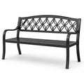 Panchina da giardino nero in acciaio 125x60x80 cm